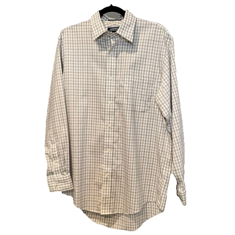 Lands End Men's‎ Traditional Fit Button-down Shirt Size 15 1/2-33 Plaid Pattern